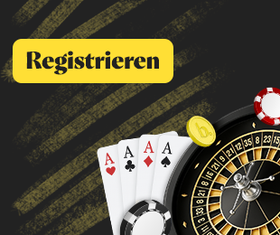 Casino Registrierung mit Karten und Roulette Tisch